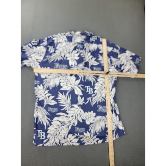 Tampa Bay Rays Shirt Mens Large Blue White MLB Baseball Hawaiian Reyn Spooner - Picture 7 of 10